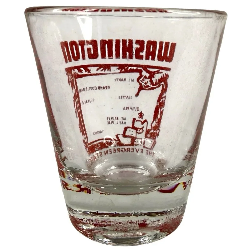 5 VTG Shot Glasses State Theme New Hampshire Washington Colorado Oregon Wyoming